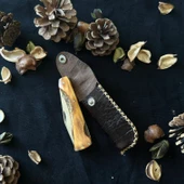 Sürmene El Yapımı Geyik Boynuzundan Çelik çakı SRM1010 - 4