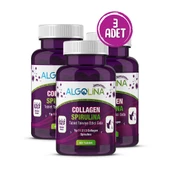 Collagen + Spirulina Tablet Takviye Edici Gıda - 1260 Mg 60 Tablet - (kolajen Tip 1 2 3) (3 Adet) - 1