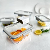 Neoflam Fika Glace Vakumlu Cam Saklama Kabı Seti Gri 5 Parça - 3