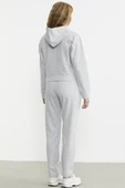 Kapüşonlu Dikiş Detaylı Eşofman Takım - Gri thumbnail 6