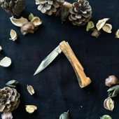 Sürmene El Yapımı Geyik Boynuzundan Çelik çakı SRM1008 thumbnail 2