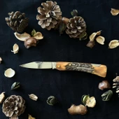 Sürmene El Yapımı Geyik Boynuzundan Çelik çakı SRM1007 thumbnail 1