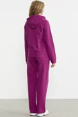 Kapüşonlu Oversize Eşofman Takım - Fuşya thumbnail 6
