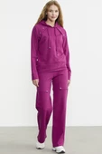 Kapüşonlu Oversize Eşofman Takım - Fuşya thumbnail 2