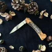 Sürmene El Yapımı Geyik Boynuzundan Çelik çakı SRM1007 thumbnail 2