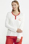 Renk Geçişli Rahat Kalıp Pijama Takım - Mercan - 3