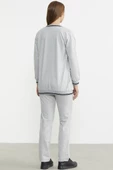 Fermuarlı  Örme Kombinli Eşofman Takım - Gri thumbnail 6