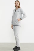 Fermuarlı  Örme Kombinli Eşofman Takım - Gri thumbnail 4