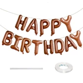 Çikolata Kahve Happy Birthday Folyo Balon Seti - 3