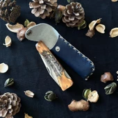 Sürmene El Yapımı Geyik Boynuzundan Çelik çakı SRM1007 thumbnail 4