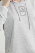 Kapüşonlu Etek Ucu Örme Detaylı Eşofman Takım - Gri thumbnail 5