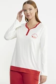 Renk Geçişli Rahat Kalıp Pijama Takım - Mercan - 1