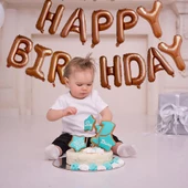 Çikolata Kahve Happy Birthday Folyo Balon Seti - 2