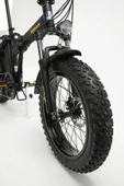 Bisan E-Folding F2 Shimano 7 Vites Disk Fren 20 Jant Elektrikli Katlanır Bisiklet Siyah Sarı - 3