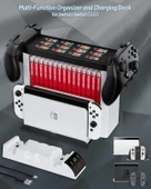 Hepu TNS-2113 Nintendo Switch Aksesuar Düzenleme Standı Oled Şarj Standı Kaset Oyun Düzenleyici - 6