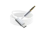 Syrox DT24T-J Type-C - 3.5mm AUX Dönüştürücü 1mt Ses Kablosu - Beyaz thumbnail 1