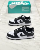 Nike dunk siyah beyaz ünisex spor ayakkabı - 1