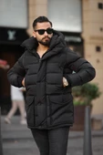 ERKEK KAPŞONLU TORBA CEPLİ KIŞLIK UZUN MONT - 4