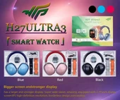 HEDİYE AKILLI SAAT ve KULAKLIK MAVİ RENK H27 ULTRA3 - 3