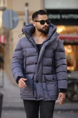 ERKEK KAPŞONLU TORBA CEPLİ KIŞLIK UZUN MONT - 7