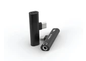 Syrox DT30T-TA Type-C - 1xType-C + 1x3.5mm AUX Maxi Ses ve Şarj Ayırıcı Dönüştürücü - Siyah - 1