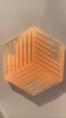 Turuncu Renkli Simli Süslemeli Bardak Altlığı Geometrik Desen El Yapımı Epoksi Hediyelik - 3