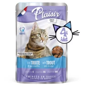 Plaisir 100Gr Pouch Trout and Shrimps Alabalık Karides Etli 4Adet Kedi Maması - 2