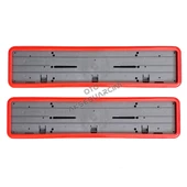 Çerçeveli Plakalık Plaka Altlığı Kırmızı 2'li - 1