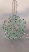 Turkuaz Rengi Üzerine Gümüş  Glitter Süslemeli Bardak Altlığı Çiçek Desen El Yapımı Epoksi Hediyelik - 8