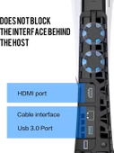 Hepu TP5-3538S PS5 Slim Disk Slim Dijital Konsolu İçin Soğutma Fanı Termometreli - 6