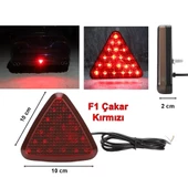 F1 Üçgen Flashlı Led Stop Lambası Yeni Model Kırmızı Camlı ONP817 - 1