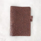 Kahverengi Etnik Deri A5 Defter Kılıfı - 1