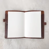 Kahverengi Etnik Deri A5 Defter Kılıfı - 3