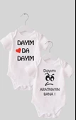 12 Dayı Set 2 'li Organik %100 Pamuk  Baskılı Bebek Body Zıbın ZBN210 - 1