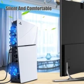 Hepu TP5-3538S PS5 Slim Disk Slim Dijital Konsolu İçin Soğutma Fanı Termometreli - 4