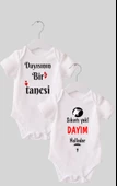 01 Dayı Set 2 'li Organik %100 Pamuk  Baskılı Bebek Body Zıbın ZBN210 - 1