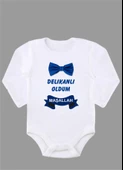 Uzun Kollu %100 Organik Pamuk Baskılı Bebek Body Çıtçıtlı Zıbın ZBN092 - 1