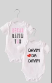 18 Dayı Set 2 'li Organik %100 Pamuk  Baskılı Bebek Body Zıbın ZBN210 - 1