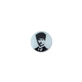 K.Atatürk Silüetli Yuvarlak Etiket Damla Sticker 3cm - 1
