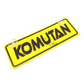 Komutan Yazılı Sarı Dekor Plaka Vantuzlu Cam Süsü 22x7.5cm - 1