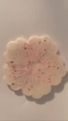 Sedefli Beyaz Üzerine Pembe Glitter Süslemeli Bardak Altlığı Çiçek Desen El Yapımı Epoksi Hediyelik - 3