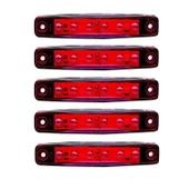 Kırmızı Parmak Led Dorse Lamba 6 Ledli 12-24V 5'li - 1