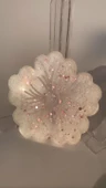 Sedefli Beyaz Üzerine Pembe Glitter Süslemeli Bardak Altlığı Çiçek Desen El Yapımı Epoksi Hediyelik - 8