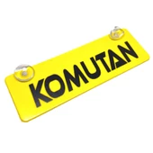 Komutan Yazılı Sarı Dekor Plaka Vantuzlu Cam Süsü 22x7.5cm KMT2 - 1