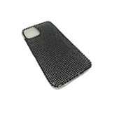 iPhone 12 Mini Uyumlu Kristal Taşlı Şeffaf Telefon Kılıfı Siyah - 1
