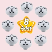 8 Adet Defne Siyah Çizgili Beyaz Polimer Düğme Kulp Mantar Mobilya Mutfak Dolabı Çekmece Kulbu Kulpları thumbnail 1