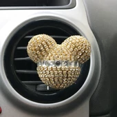 Kristal Taşlı Panda Havalandırma Klips Oto Kokusu Altın - 1