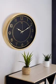 GOLD ÇERÇEVE LATİN RAKAM DUVAR SAATİ 50CM - 3