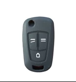 Opel Astra Insignia Corsa Sustalı Anahtar Uyumlu Silikon Oto Anahtar Kumanda Kabı Kılıf Siyah - 1