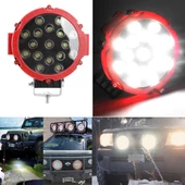 Off Road Led Projektör Sis Lambası Kırmızı Çerçeve Beyaz Led 51W 18cm - 1
